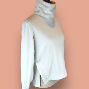Athleta‎ Double Cozy Karma Funnel Neck Sweatshirt, Sea Salt White Size XS 511446